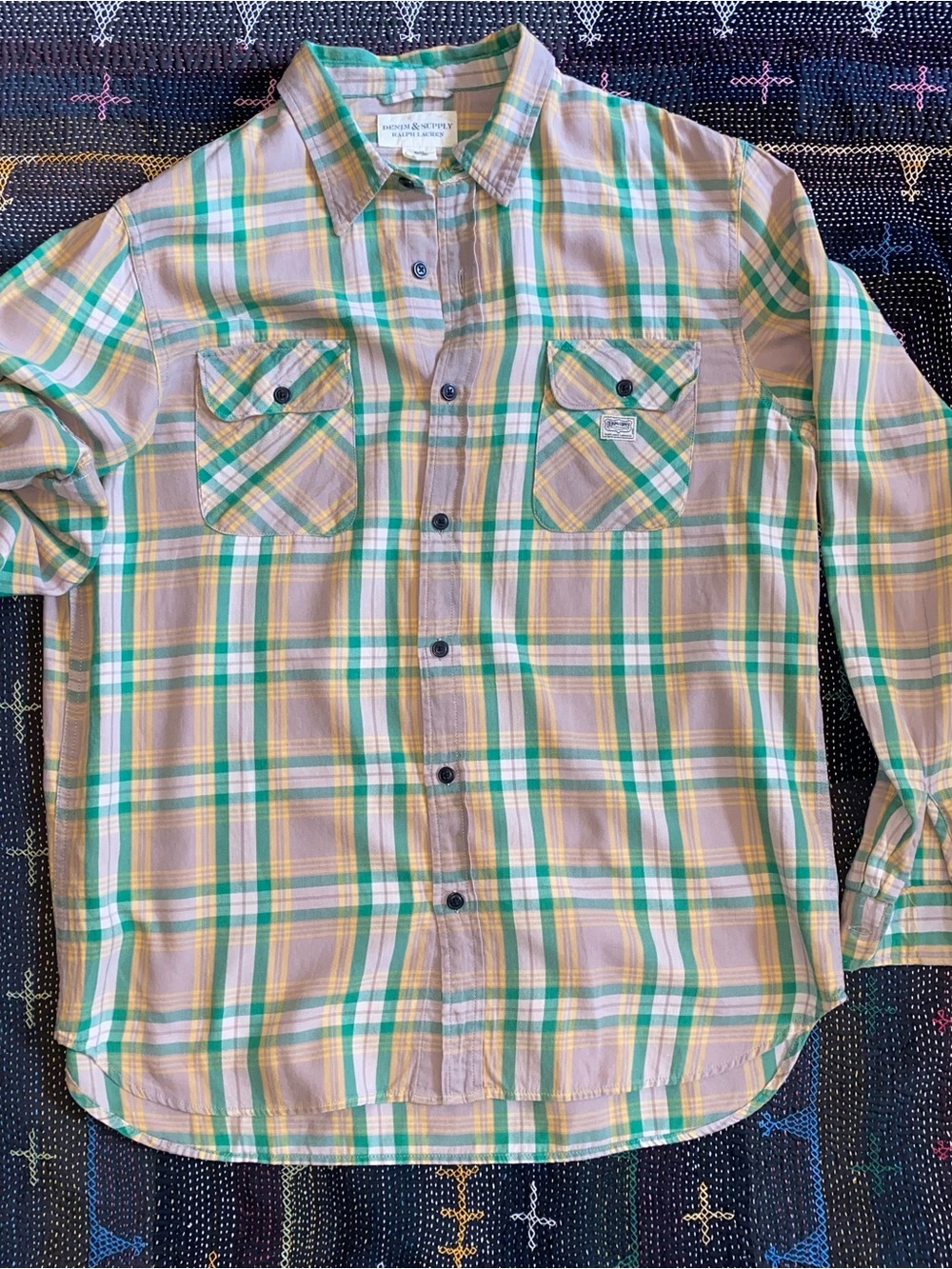 Denim & Supply Ralph Lauren Men’s Lightweight Plaid Button-Down Shirt XL